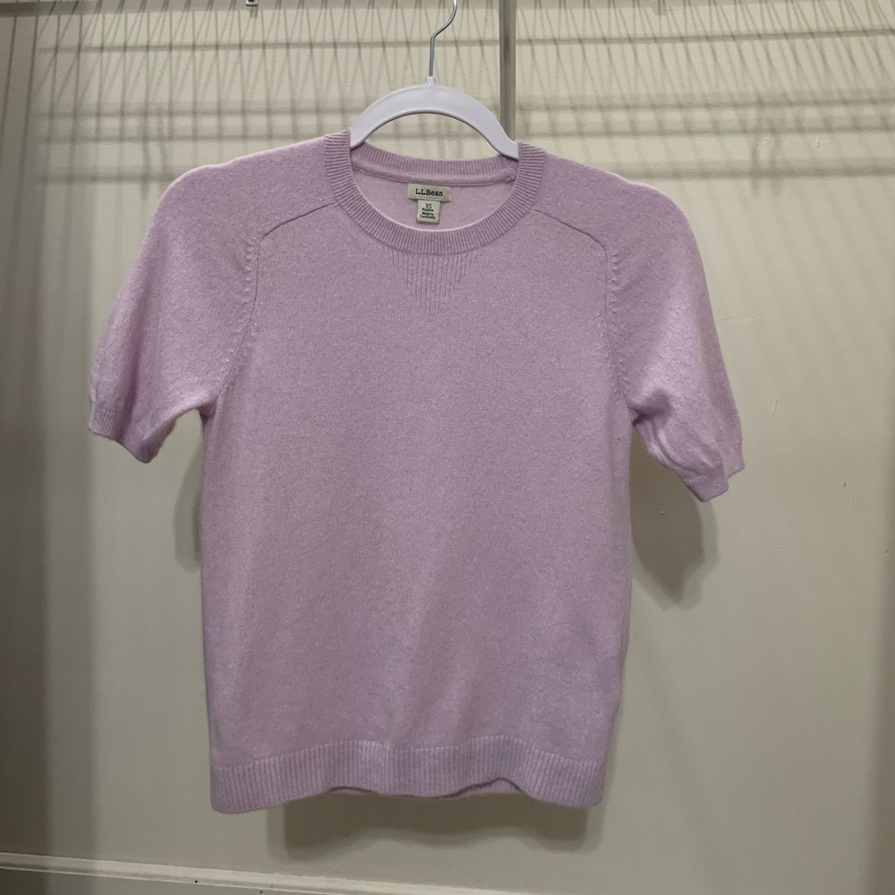 L.L. Bean Classic Cashmere Pale Mauve Sweater
